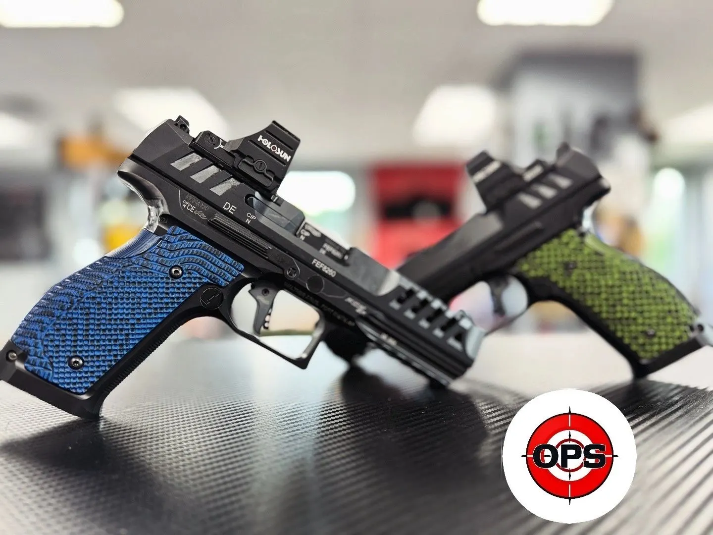 Pair of CZ pistols with custom Cerakote and optics